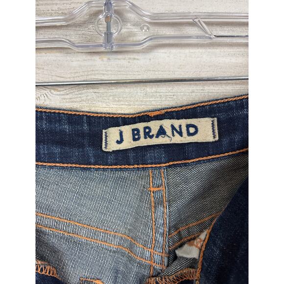 J Brand Women’s 28 Blue Scarlett Cigarette Straight Leg Split Knee Denim Jeans - Picture 3 of 8